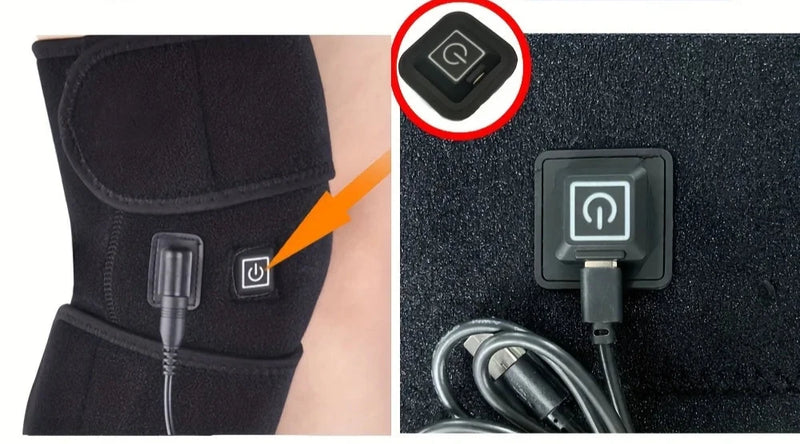 Joelheira com aquecimento elétrico Infravermelho e USB - SuperCare- para alívio de problemas nas articulações e artrite