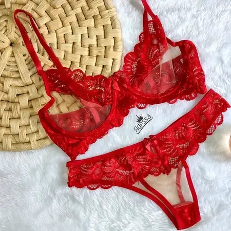 Lingerie - Dona Linda - Sexy Sensual Neon Luxo Conjunto Calcinha E Sutiã