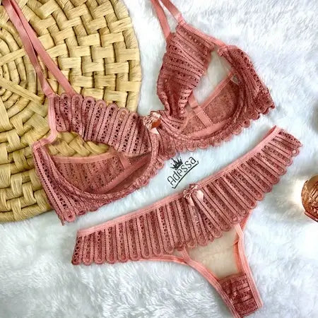 Lingerie - Dona Linda - Sexy Sensual Neon Luxo Conjunto Calcinha E Sutiã